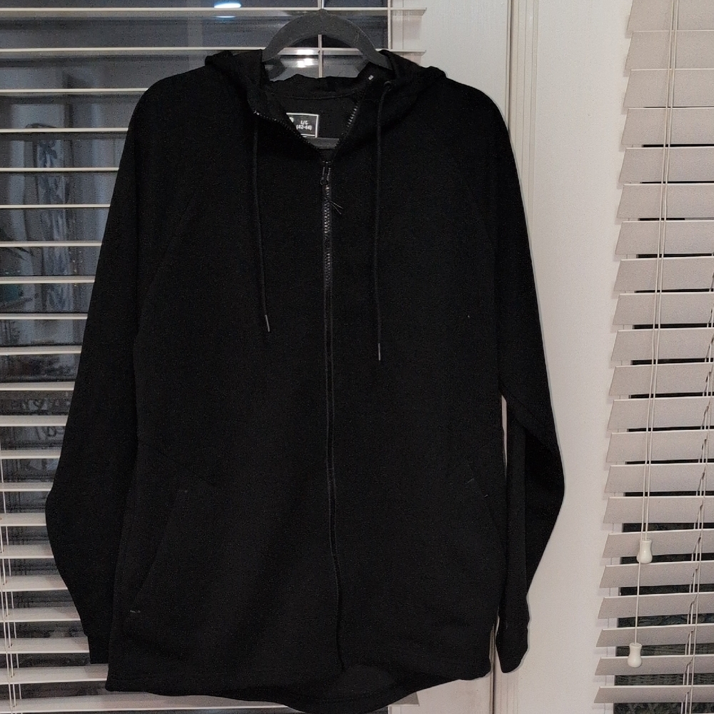 Russell Athletic Men's Black Zip-Up With A Hoodie And Front Pockets